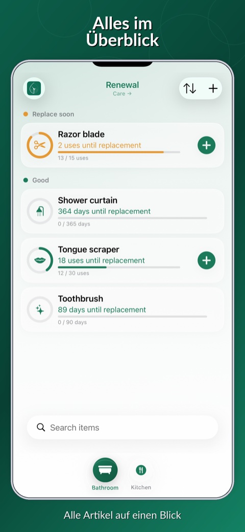 erneu Screenshot: alles im Blick