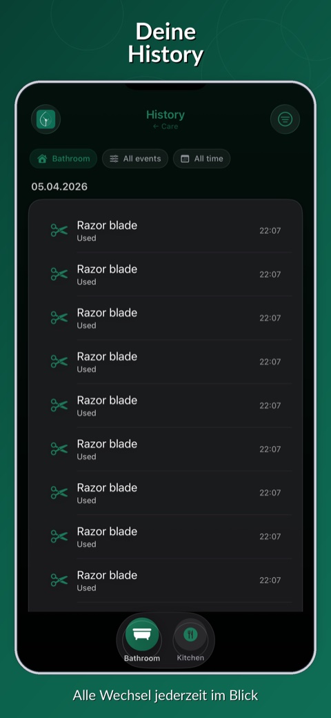 erneu Screenshot: dein Verlauf