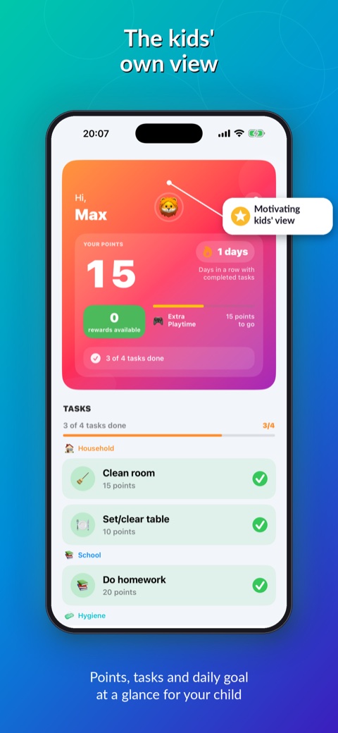 Kudo Kouri screenshot: Kids Dashboard